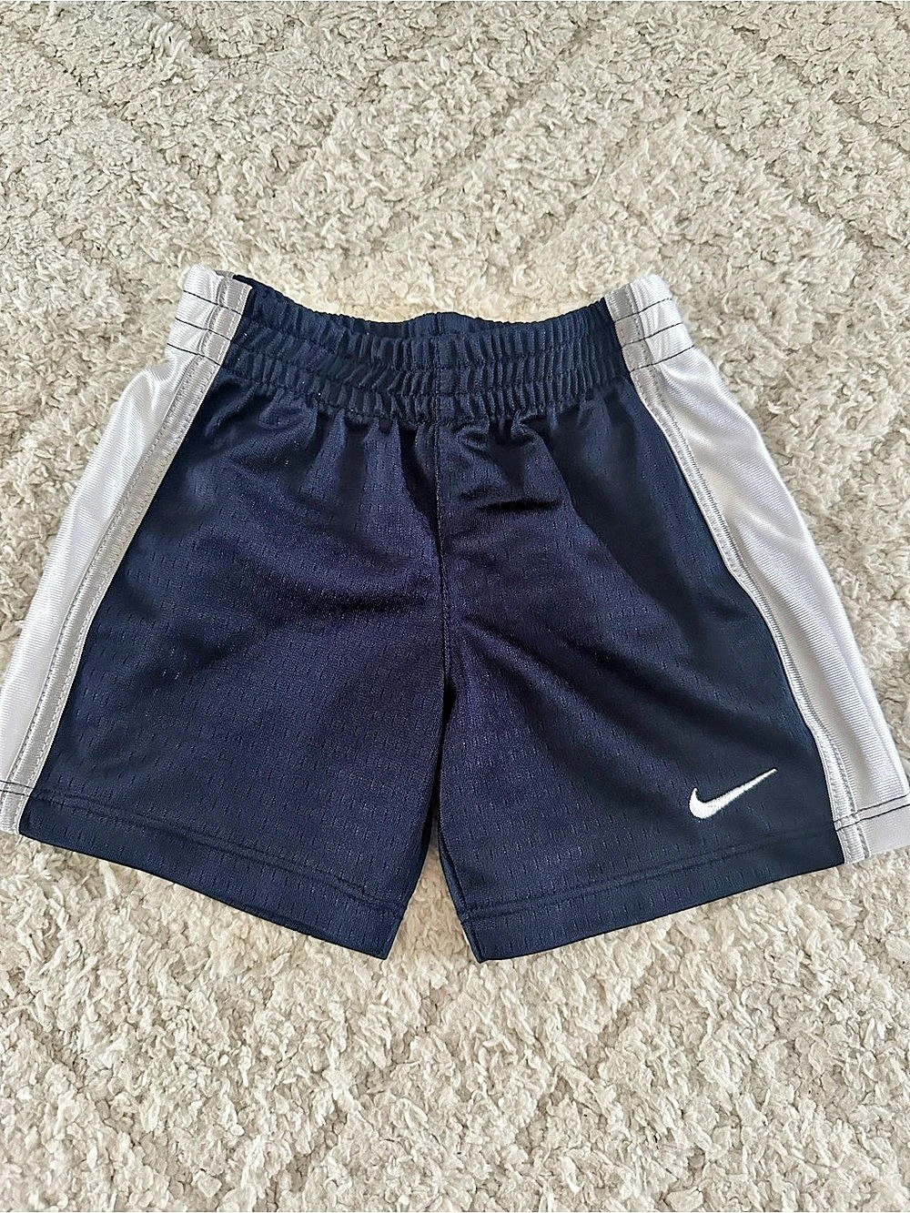 12M Nike Toddler Boys Dri-FIT Mesh Athletic Shorts Blue & White